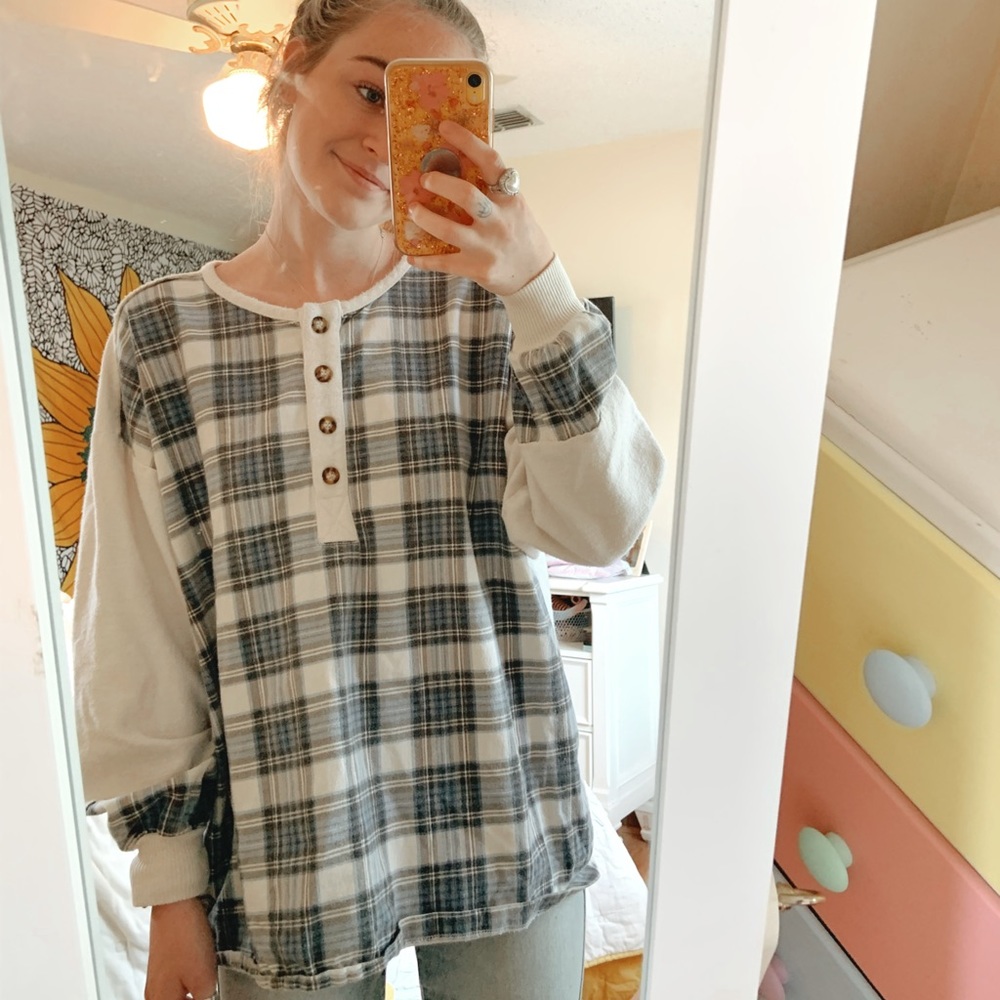 plaid pullover